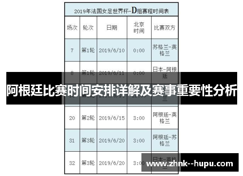 阿根廷比赛时间安排详解及赛事重要性分析 阿根廷比赛时间安排详解及赛事重要性分析